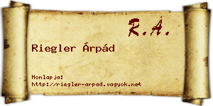 Riegler Árpád névjegykártya