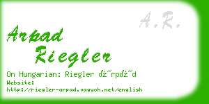 arpad riegler business card